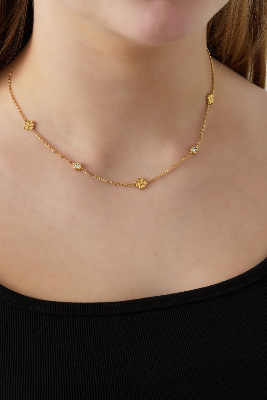 Diamant klaver ketting