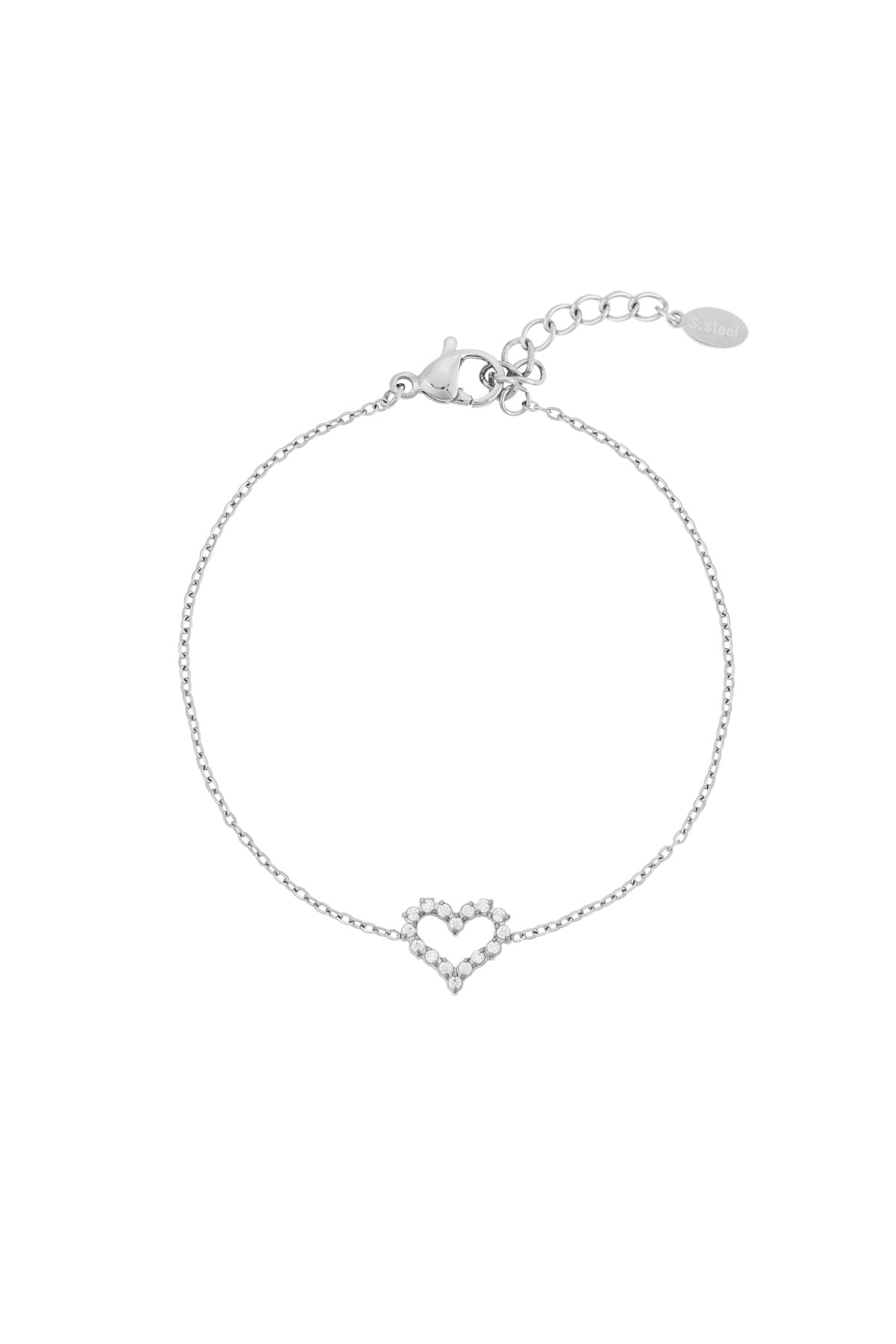 Hartjes armbandje met steentjes