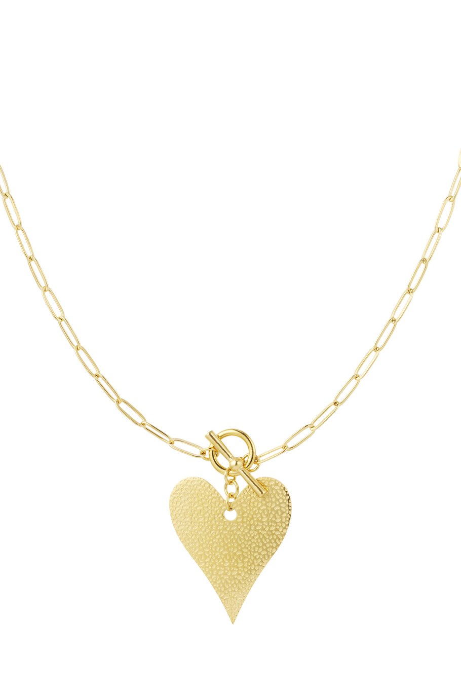 Lange schakelketting met hart