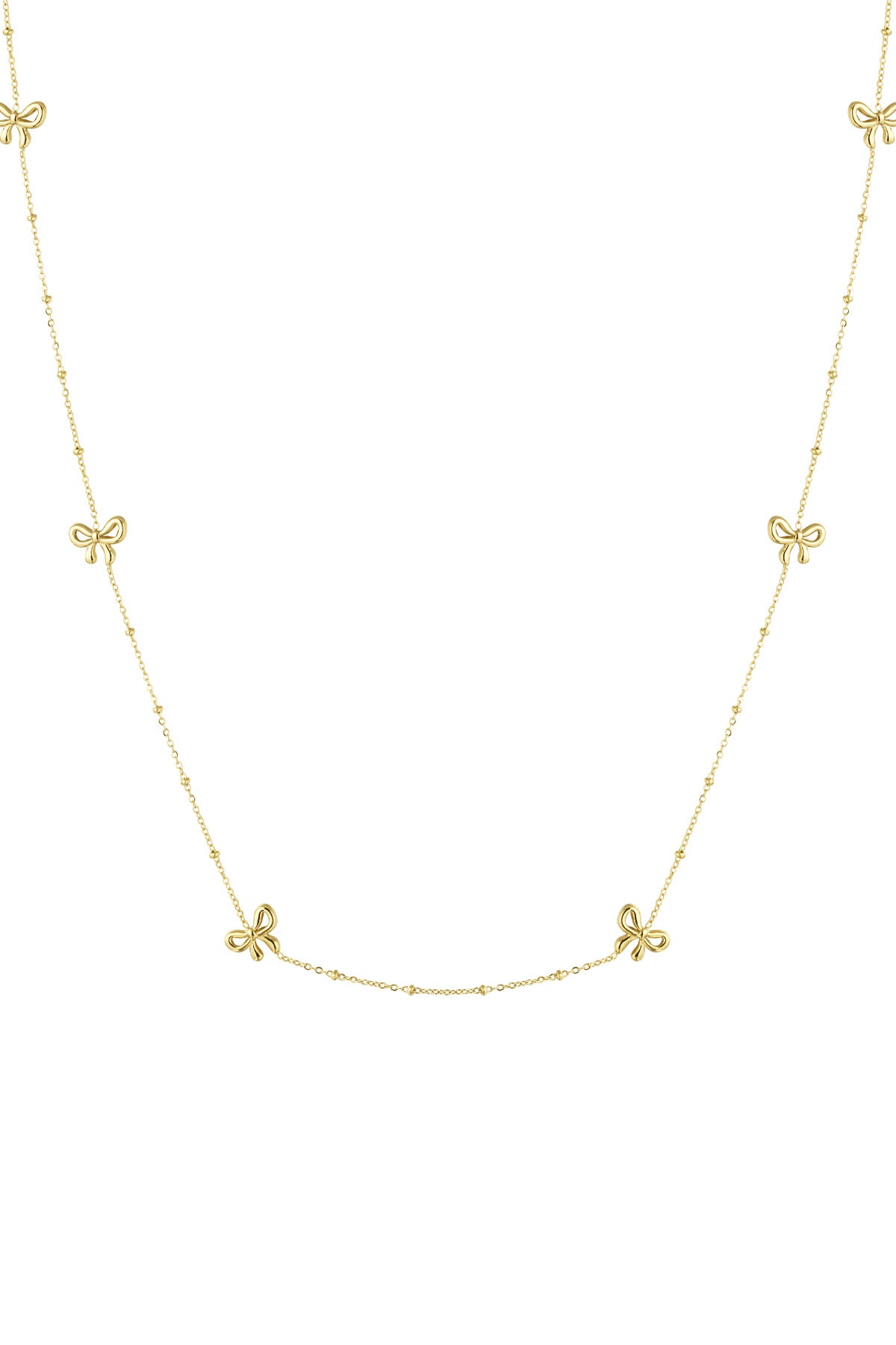 Lange ketting met strikjes