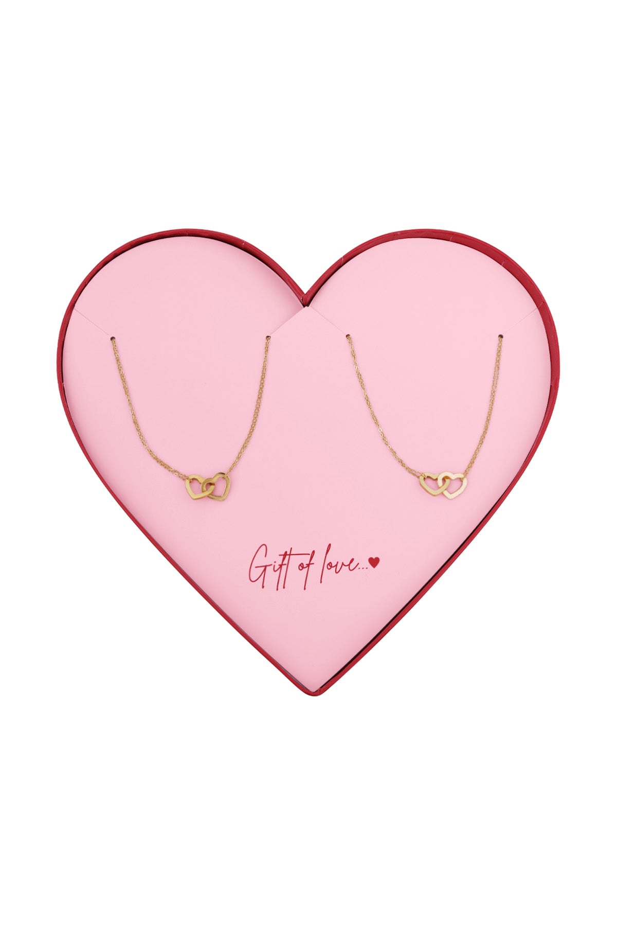 Linked hearts ketting