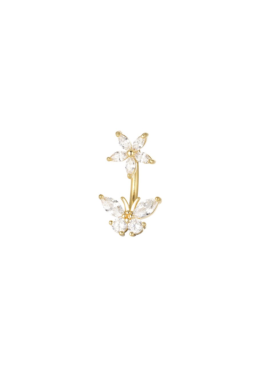 Navelpiercing diamant vlinder