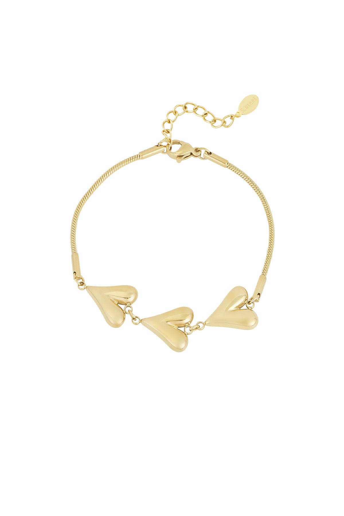 Unfolded hearts armbandje