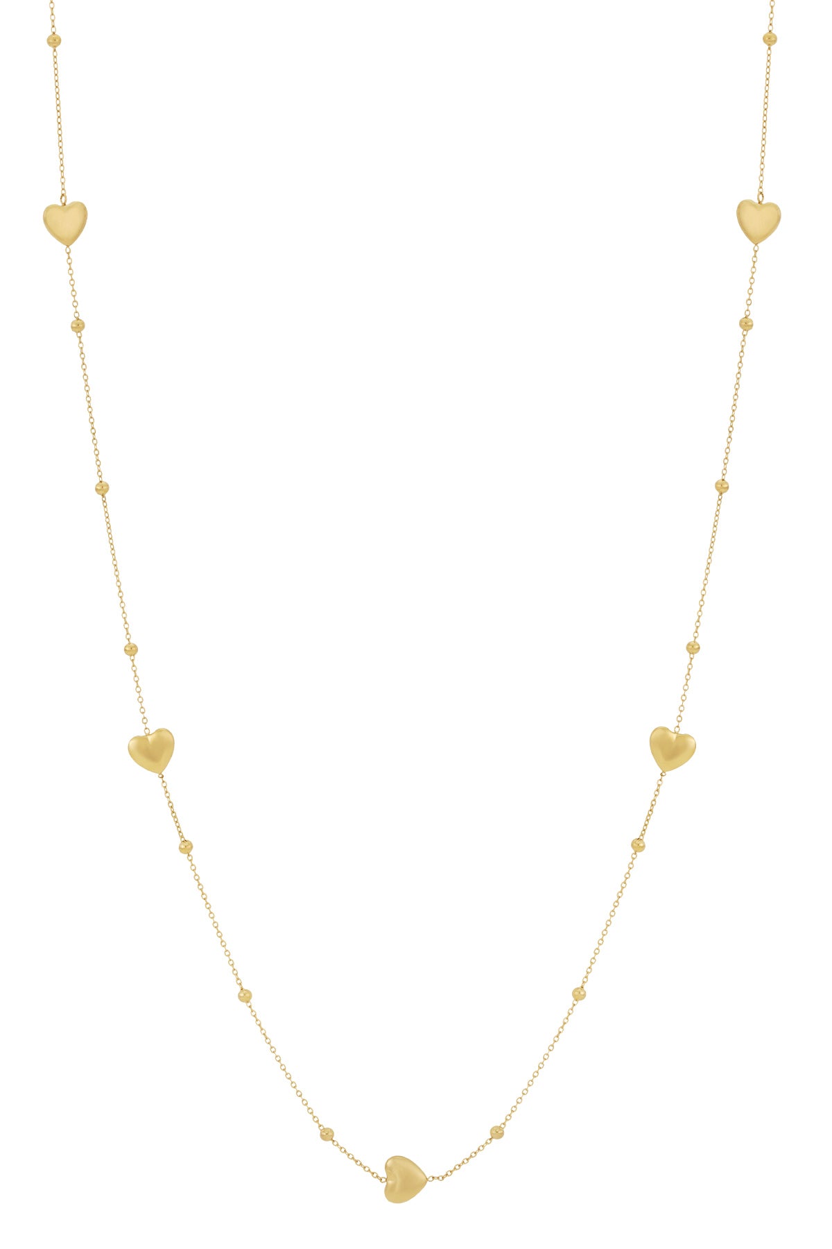 Lange ketting met hartjes