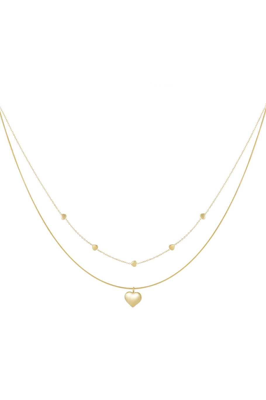 Laagjes ketting hartjes