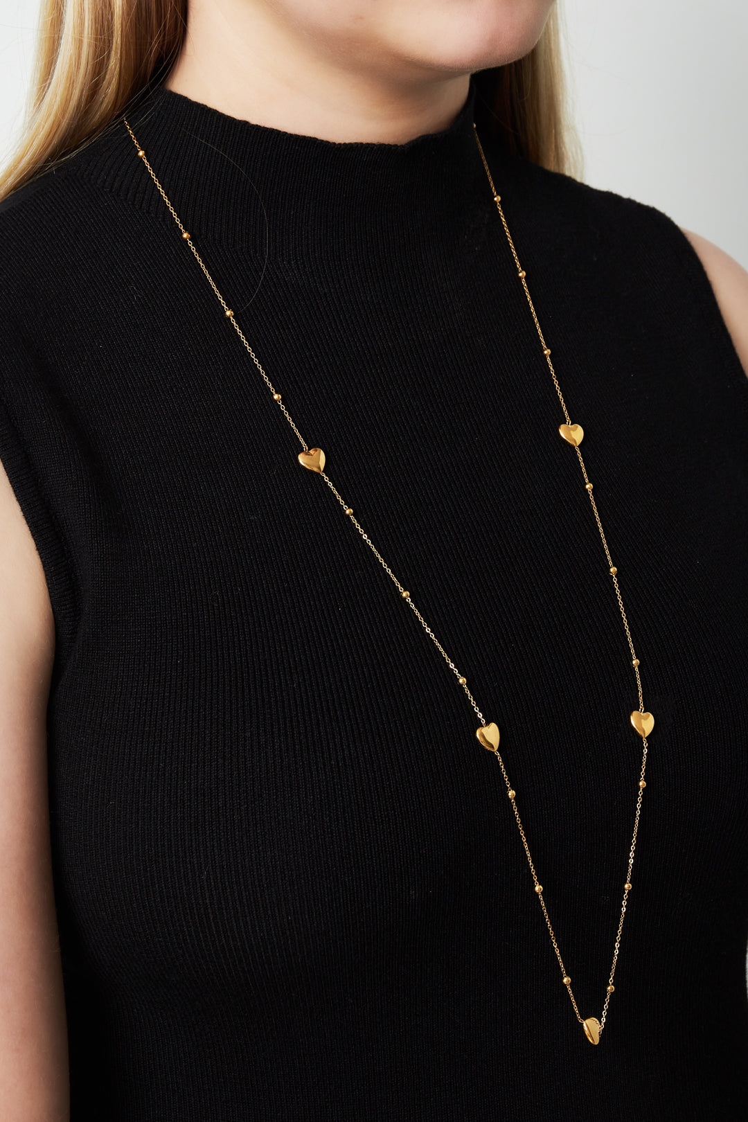 Lange ketting met hartjes