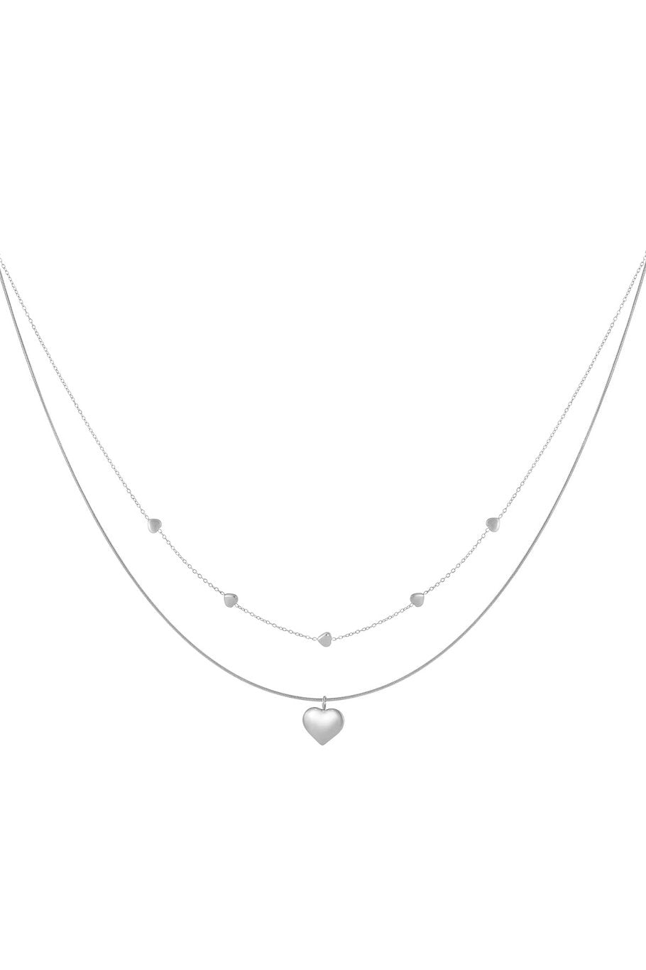 Laagjes ketting hartjes