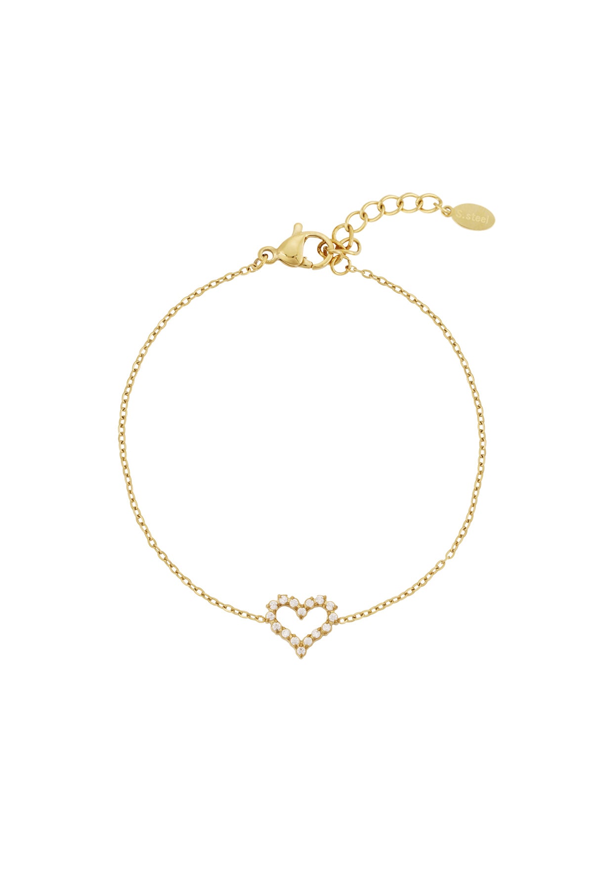 Hartjes armbandje met steentjes