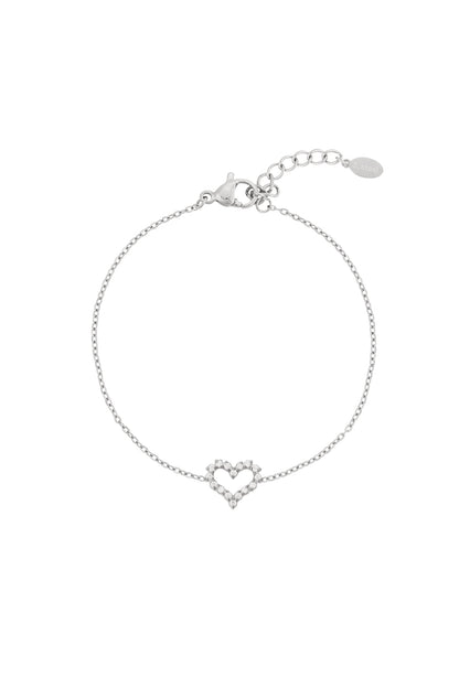 Hartjes armbandje met steentjes