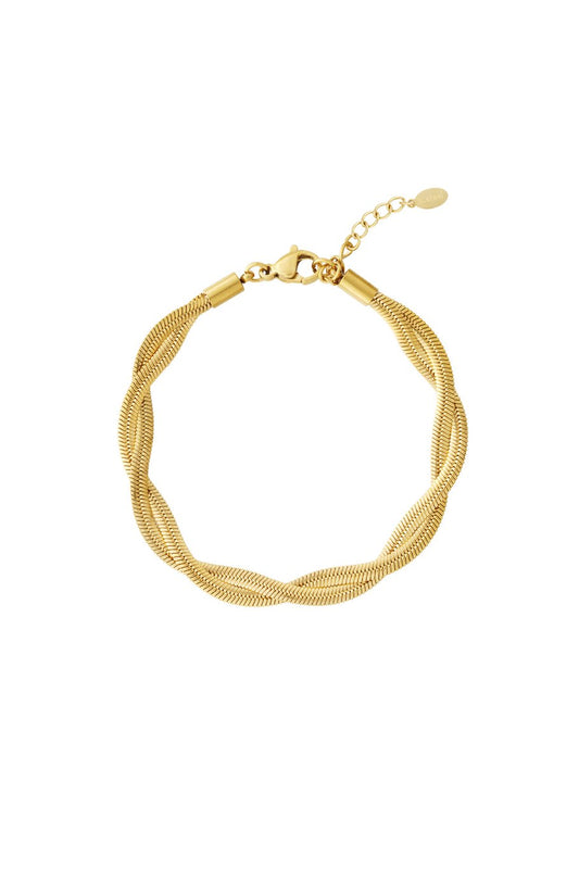Gouden vlecht armbandje
