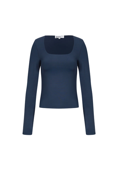 Basic long sleeve low neck
