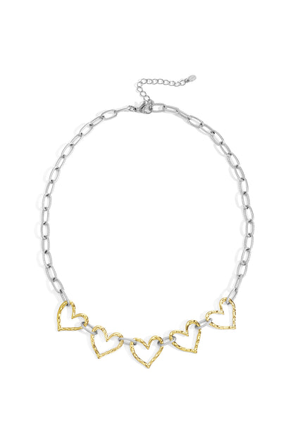 Gouden hartjes schakelketting