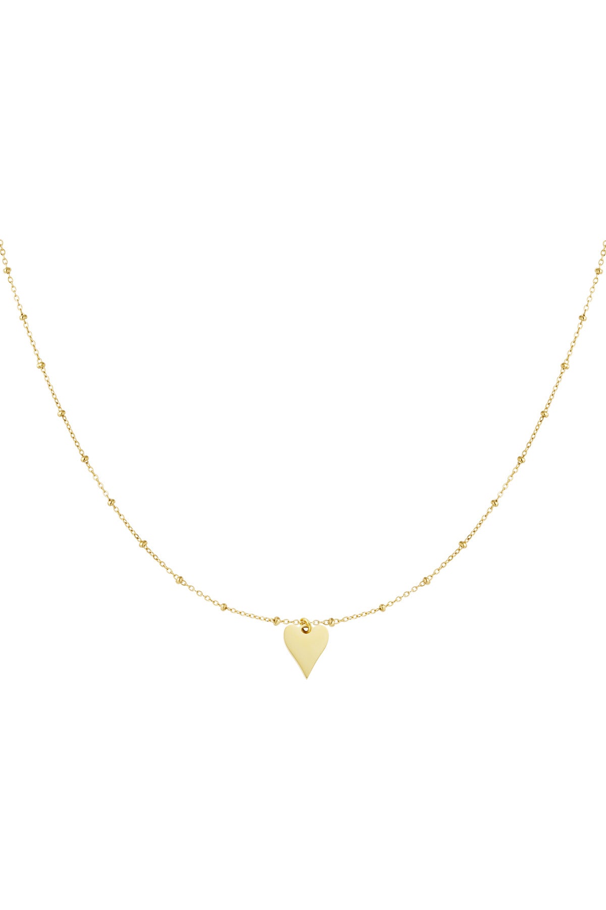 ketting met bolletjes en hartbedel