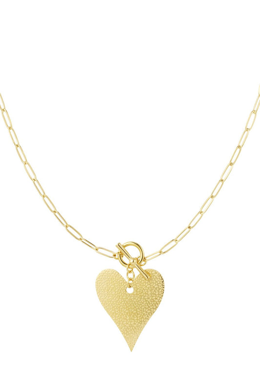 Lange schakelketting met hart