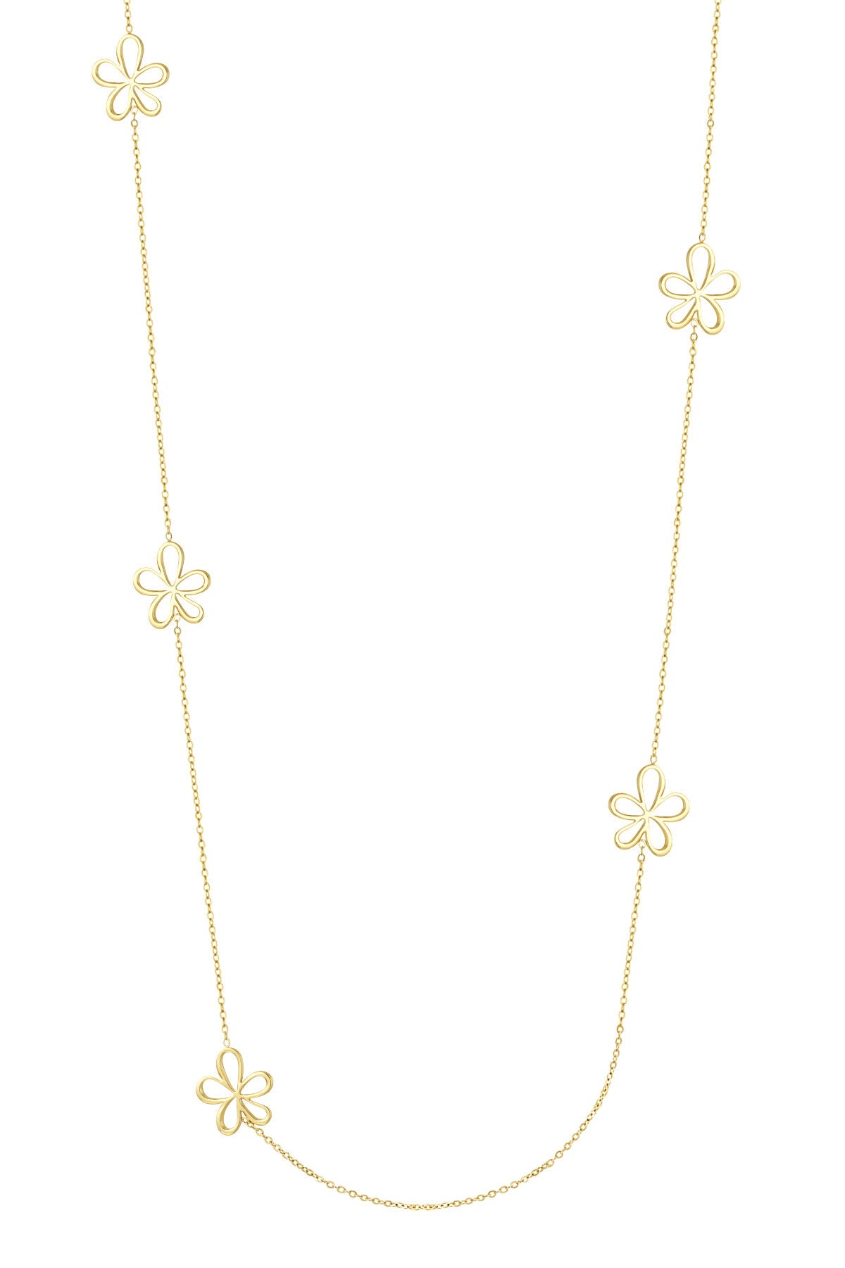 lange ketting met bloemen bedels