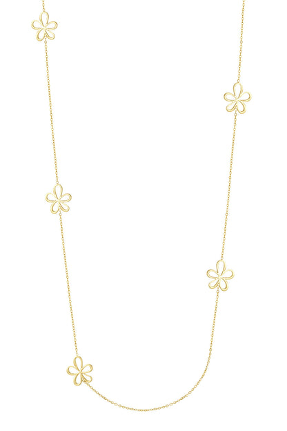 lange ketting met bloemen bedels