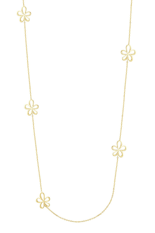 lange ketting met bloemen bedels