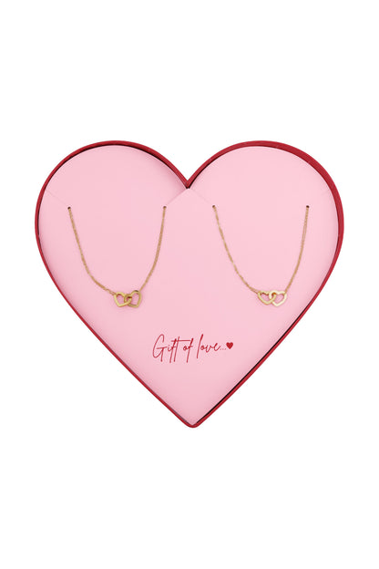 Linked hearts ketting