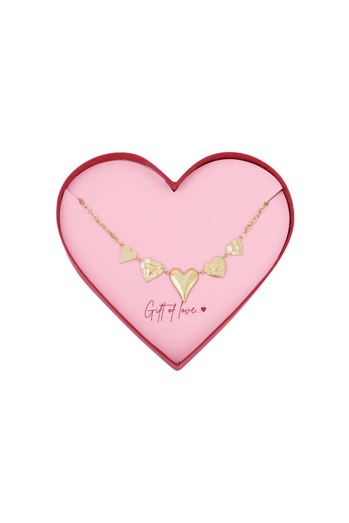 gift of love love ketting 5 hartjes