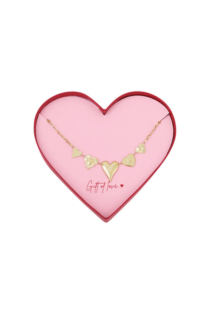gift of love love ketting 5 hartjes