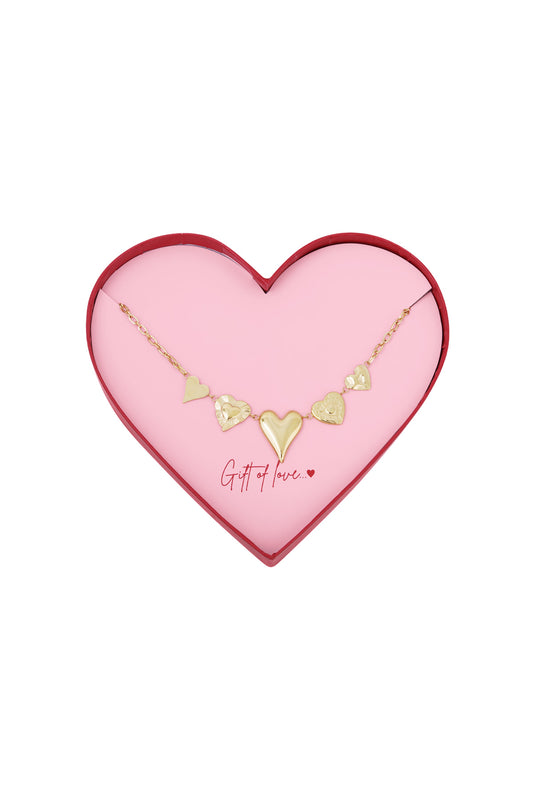 gift of love love ketting 5 hartjes