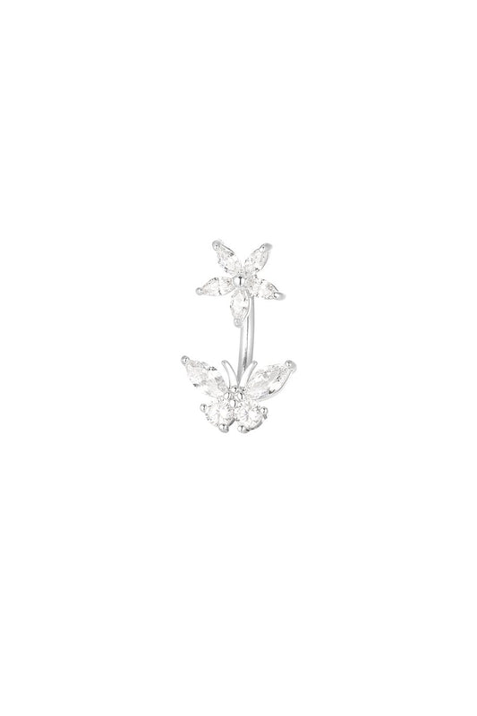 Navelpiercing diamant vlinder