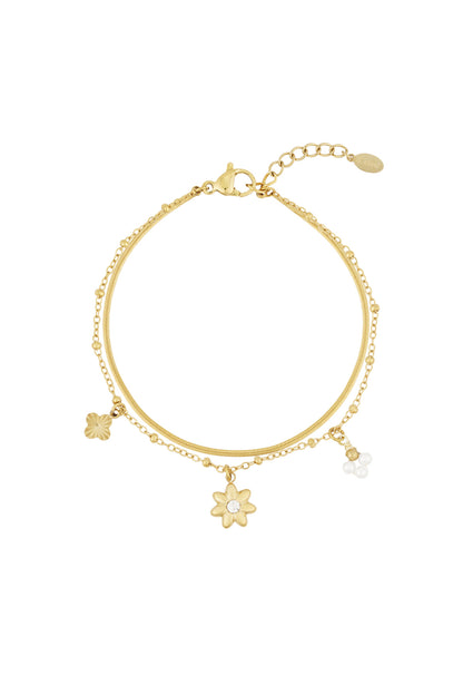 Bloemenarmband - Zilverkleur