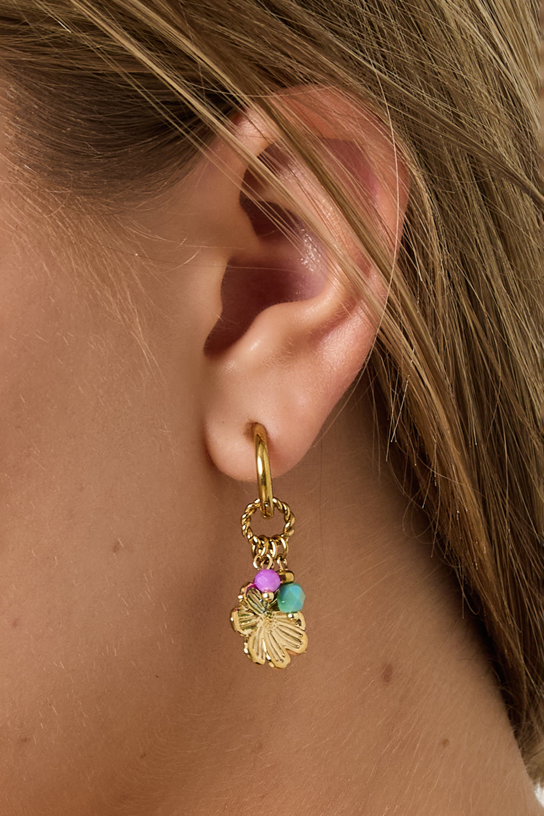 Flower Happy Charm oorbellen