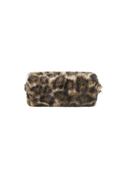 Panterprint make-up tas, leopard faux fur makeup bag by Amour Bijoux