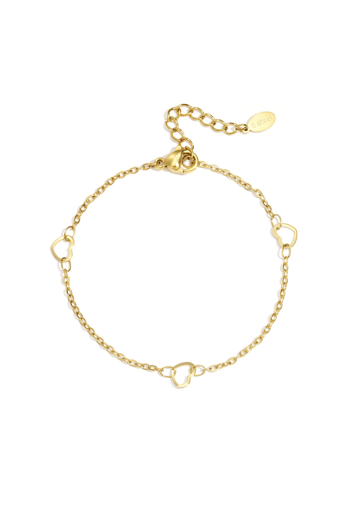 Armbandje met 3 hartjes