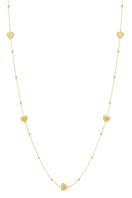 Lange ketting met hartjes