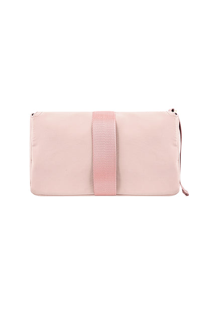 Schattige cargo tas Amour Bijoux, roze schoudertas met brede band
