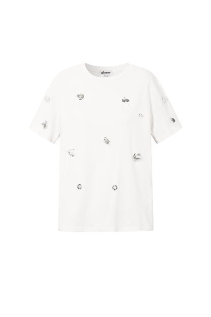 T-shirt met pailletten