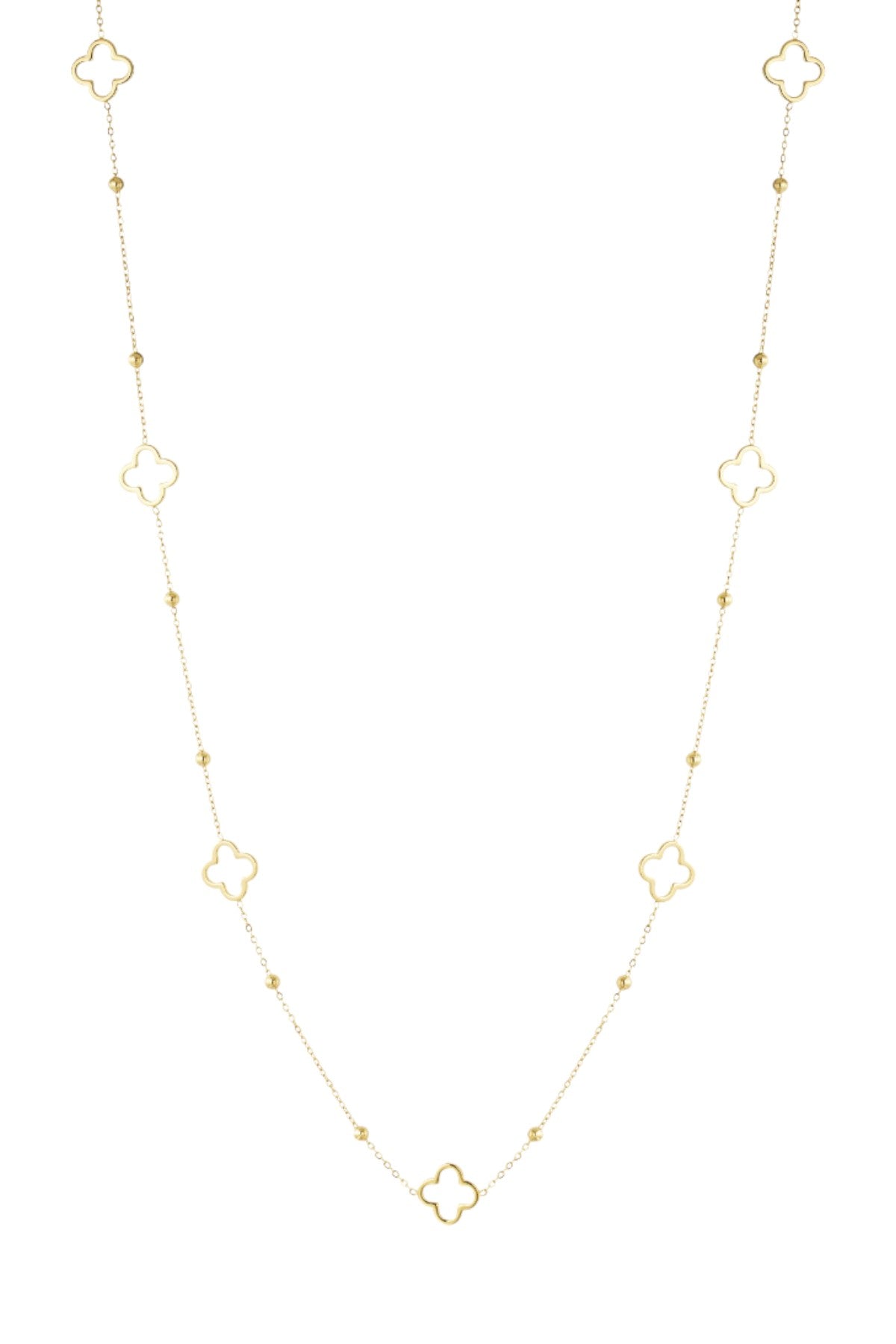 lange ketting met klaver bedels
