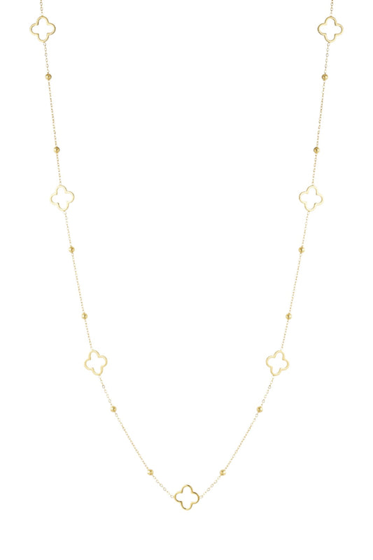 lange ketting met klaver bedels