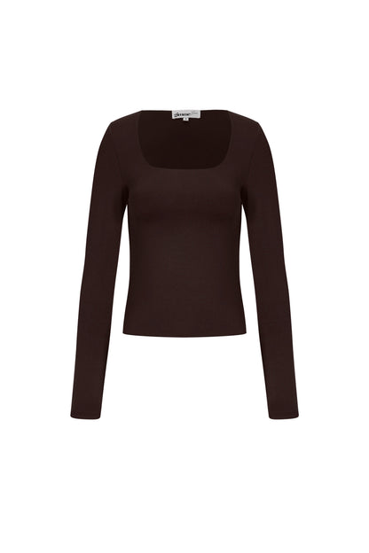Basic long sleeve low neck
