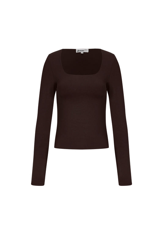Basic long sleeve low neck