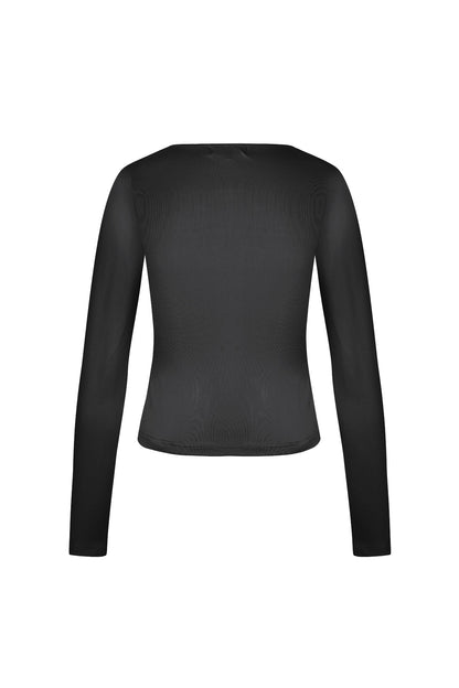 Long sleeve crop top low neck