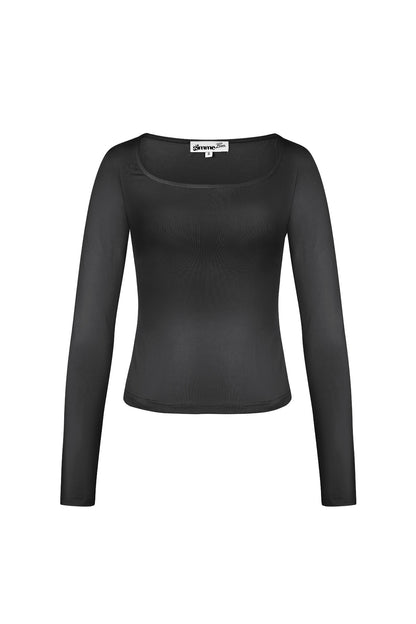 Long sleeve crop top low neck