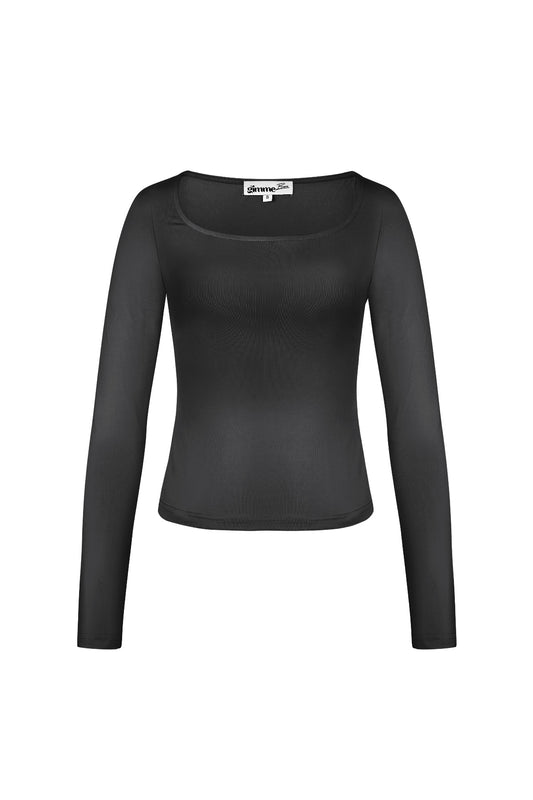 Long sleeve crop top low neck