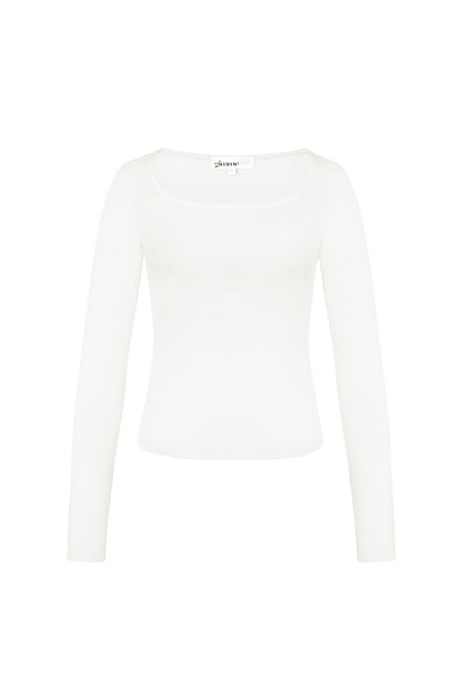 Long sleeve crop top low neck