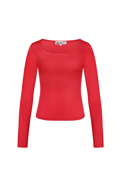 Long sleeve crop top low neck
