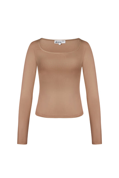 Long sleeve crop top low neck