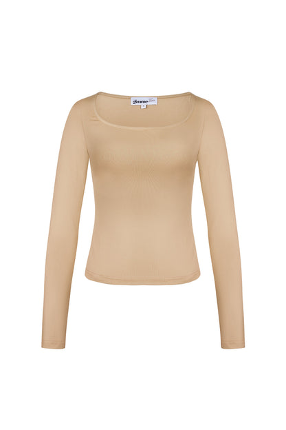 Long sleeve crop top low neck