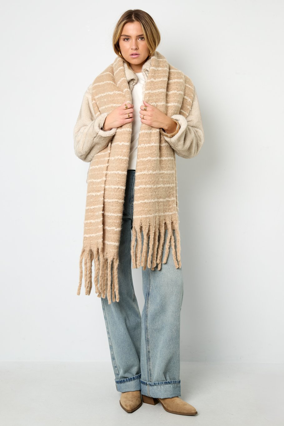 Amour cozy stripe sjaal