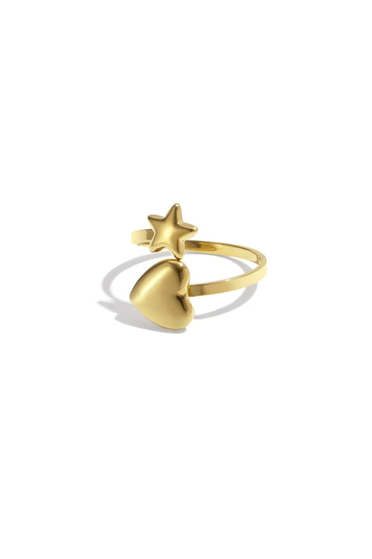 Ring met hartje en sterretje