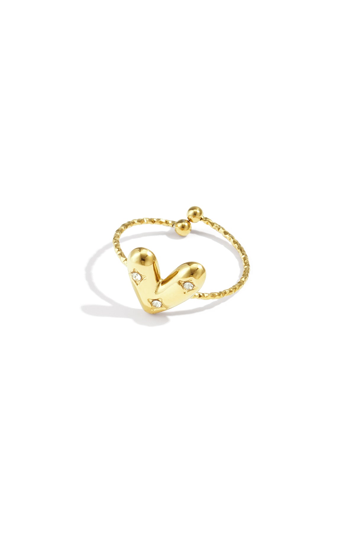 Ring met hartje en diamantjes