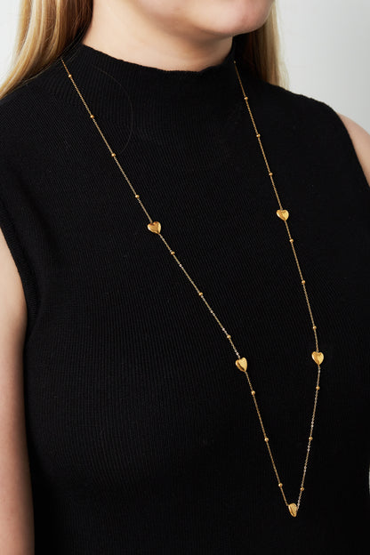 Lange ketting met hartjes