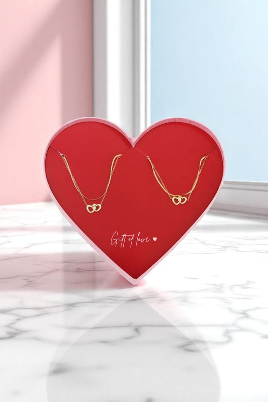 Ketting en armbandje connected hearts