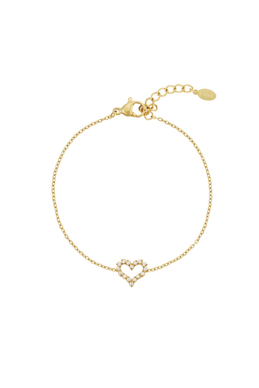 Hartjes armbandje met steentjes